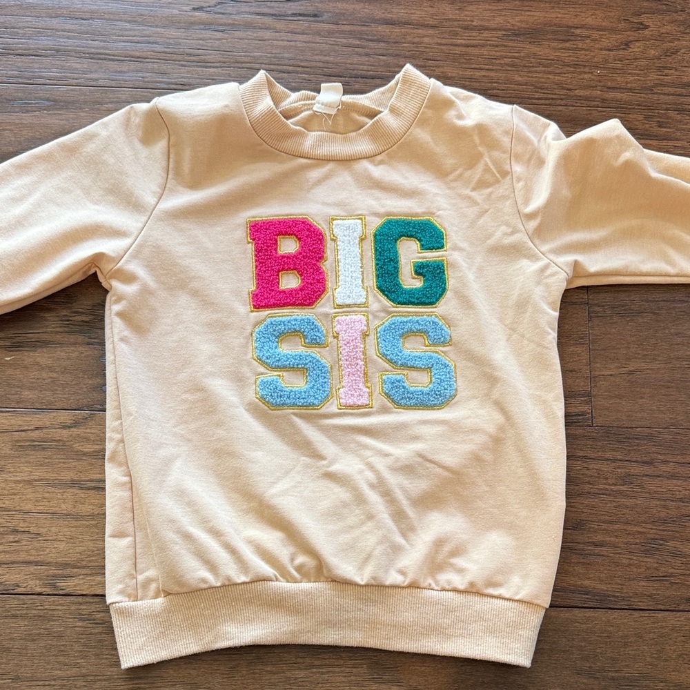Big Sis Kids Sweatshirt - Beige/yellow